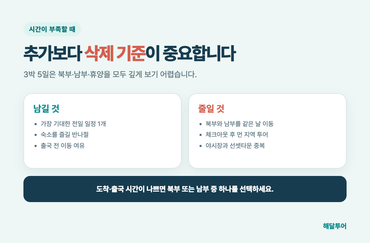 푸꾸옥 3박 5일 일정 삭제 기준