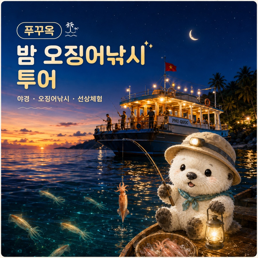 푸꾸옥 오징어낚시 선셋투어 밤낚시 야경투어